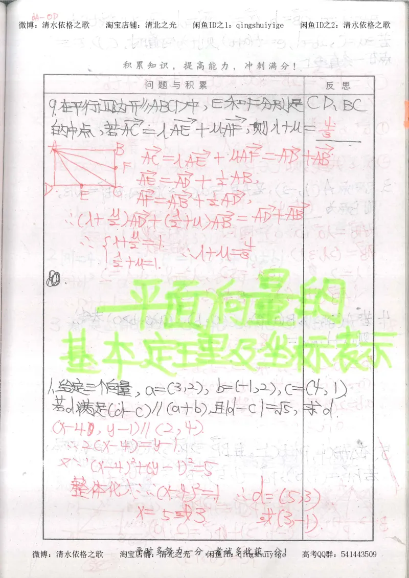 5.衡水中学高考积累与改错_高三数学（第1本）_260页_高中衡水学霸笔记_高中全部赠品_错题集高中九科_数学积累与改错
