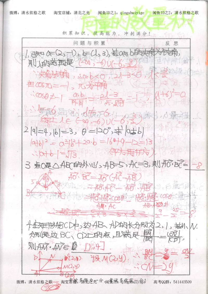 5.衡水中学高考积累与改错_高三数学（第1本）_260页_高中衡水学霸笔记_高中全部赠品_错题集高中九科_数学积累与改错