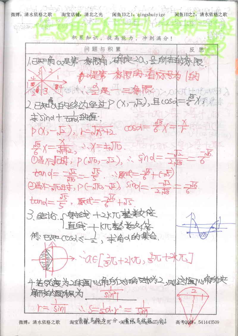 5.衡水中学高考积累与改错_高三数学（第1本）_260页_高中衡水学霸笔记_高中全部赠品_错题集高中九科_数学积累与改错