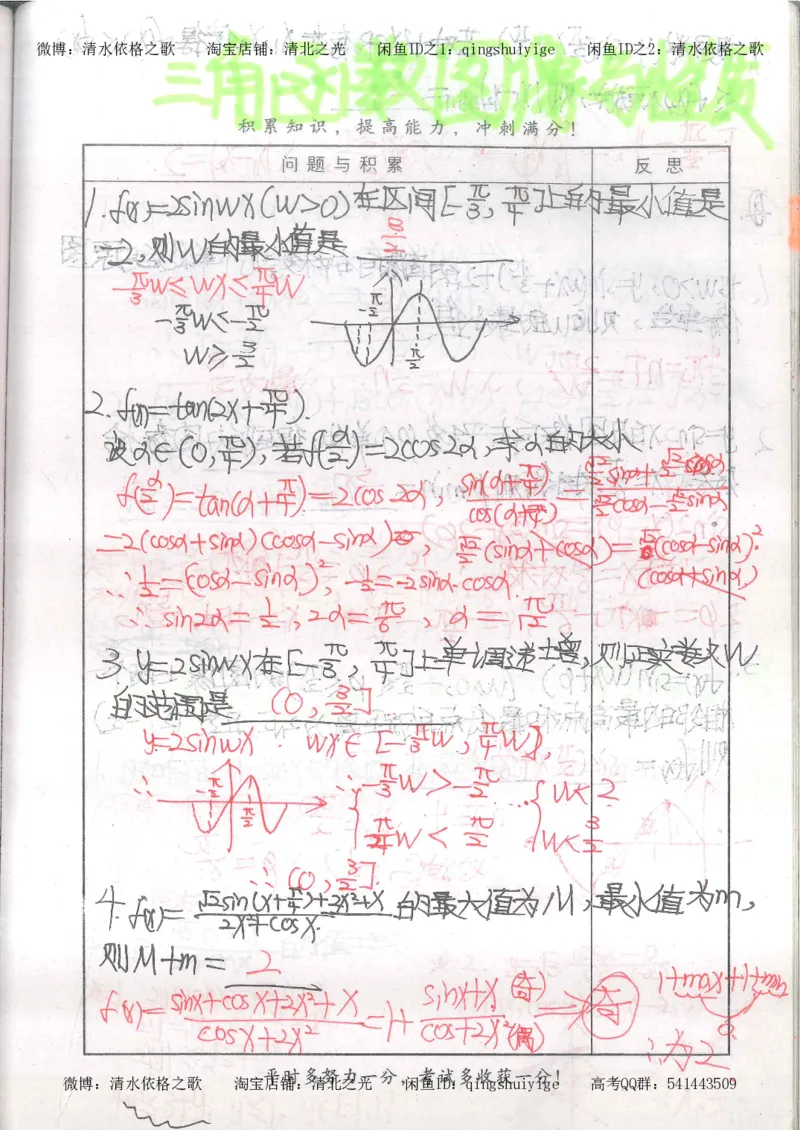 5.衡水中学高考积累与改错_高三数学（第1本）_260页_高中衡水学霸笔记_高中全部赠品_错题集高中九科_数学积累与改错