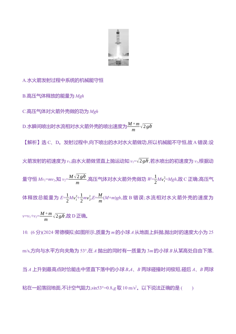 二十二：动量守恒定律及其应用（含解析）_4.2025物理总复习_2025年新高考资料_专项复习_2025新高考物理核心素养测评（含解析）（完结）