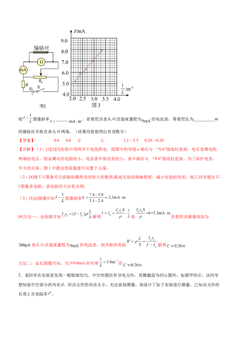专题16电学实验（精练）（解析版）_4.2025物理总复习_赠品通用版（老高考）复习资料_二轮复习_2023年高考物理二轮复习讲练测（全国通用）288435117