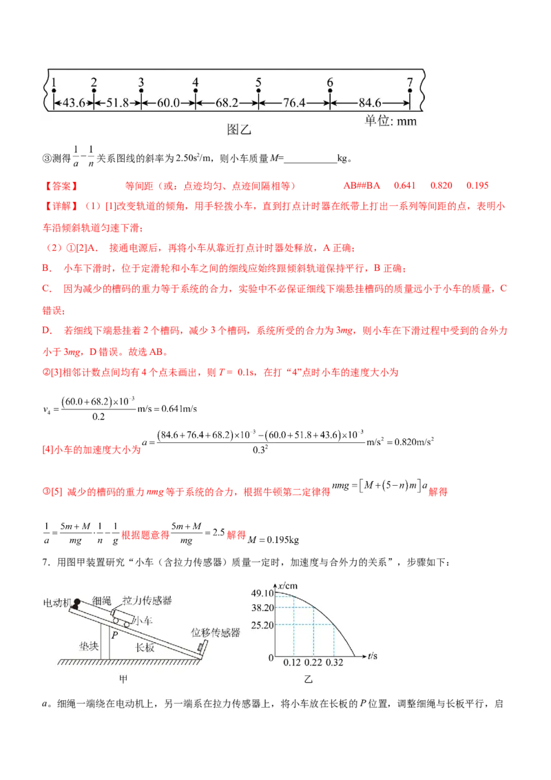 专题15力学实验（精练）（解析版）_4.2025物理总复习_赠品通用版（老高考）复习资料_二轮复习_2023年高考物理二轮复习讲练测（全国通用）288435117
