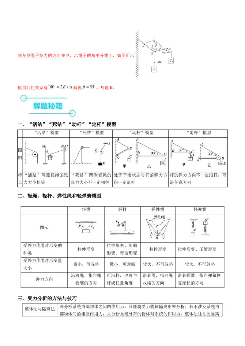 押全国卷14题：力与物体的平衡（融入生活中的实际问题情境）（解析版）_4.2025物理总复习_2024年新高考资料_5.2024三轮冲刺_备战2024年高考物理临考题号押题（新高考通用）324057615