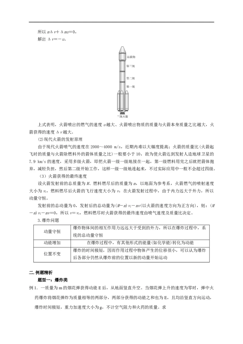 第44讲动量守恒之爆炸与反冲（火箭）模型（原卷版）_4.2025物理总复习_2023年新高复习资料_专项复习_2023届高三物理高考复习101微专题模型精讲精练
