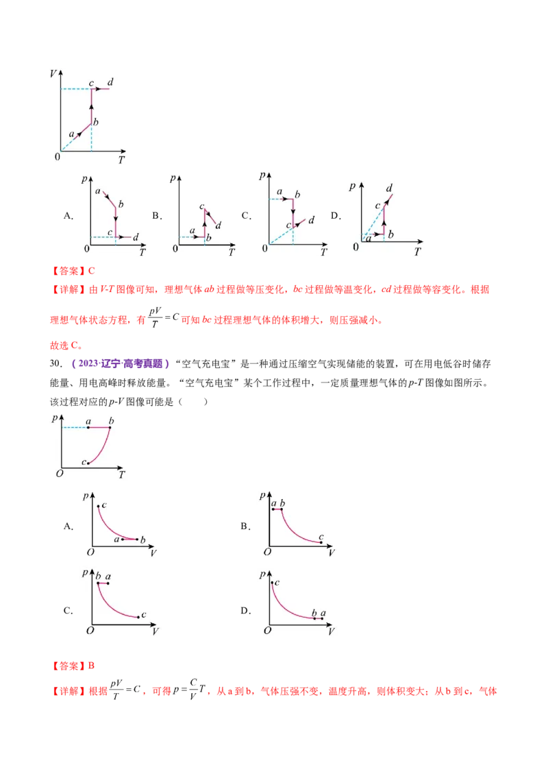 专题17热学（练习）（解析版）_4.2025物理总复习_2024年新高考资料_2.2024二轮复习_2024年高考物理二轮复习讲练测（新教材新高考）
