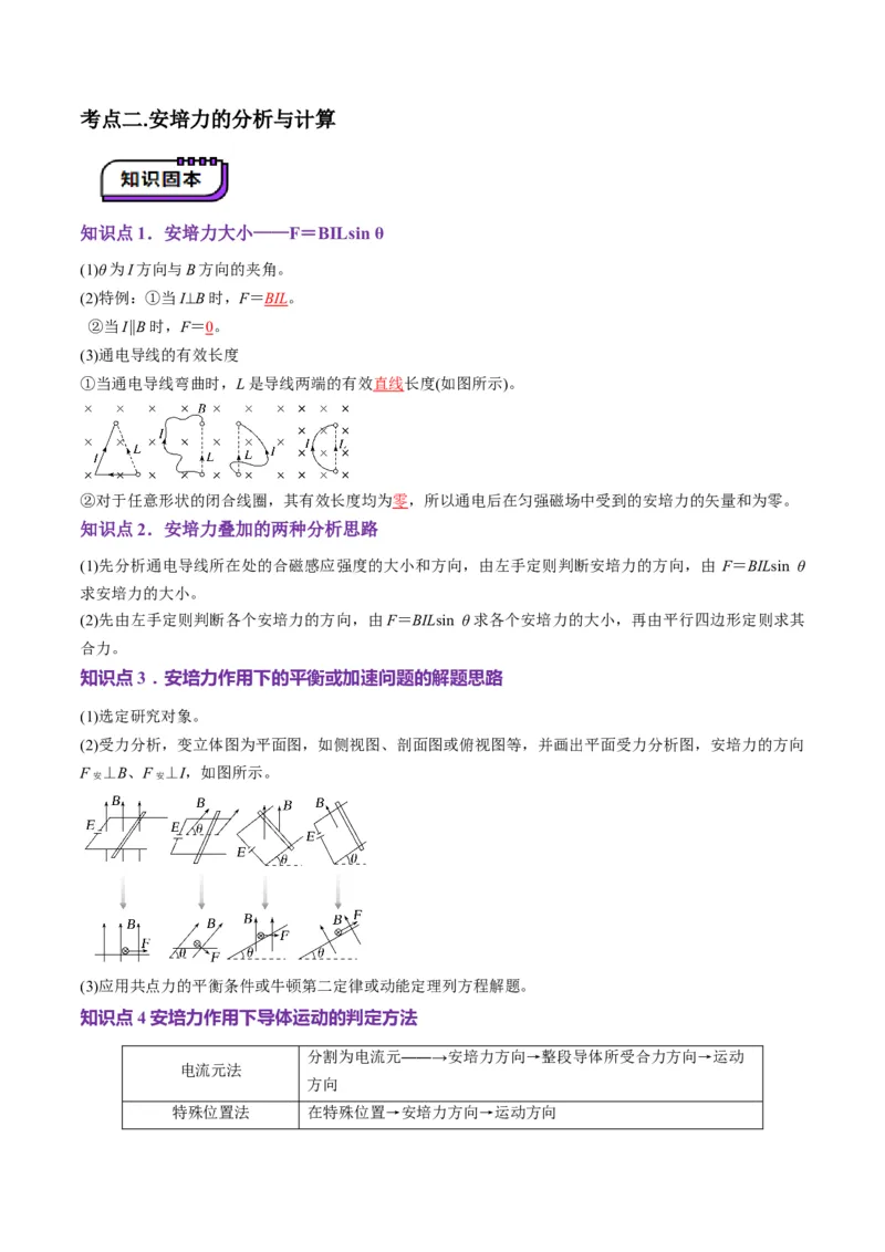 第46讲磁场及其对电流的作用（讲义）（解析版）_4.2025物理总复习_2025年新高考资料_一轮复习_2025年高考物理一轮复习讲练测（新教材新高考）