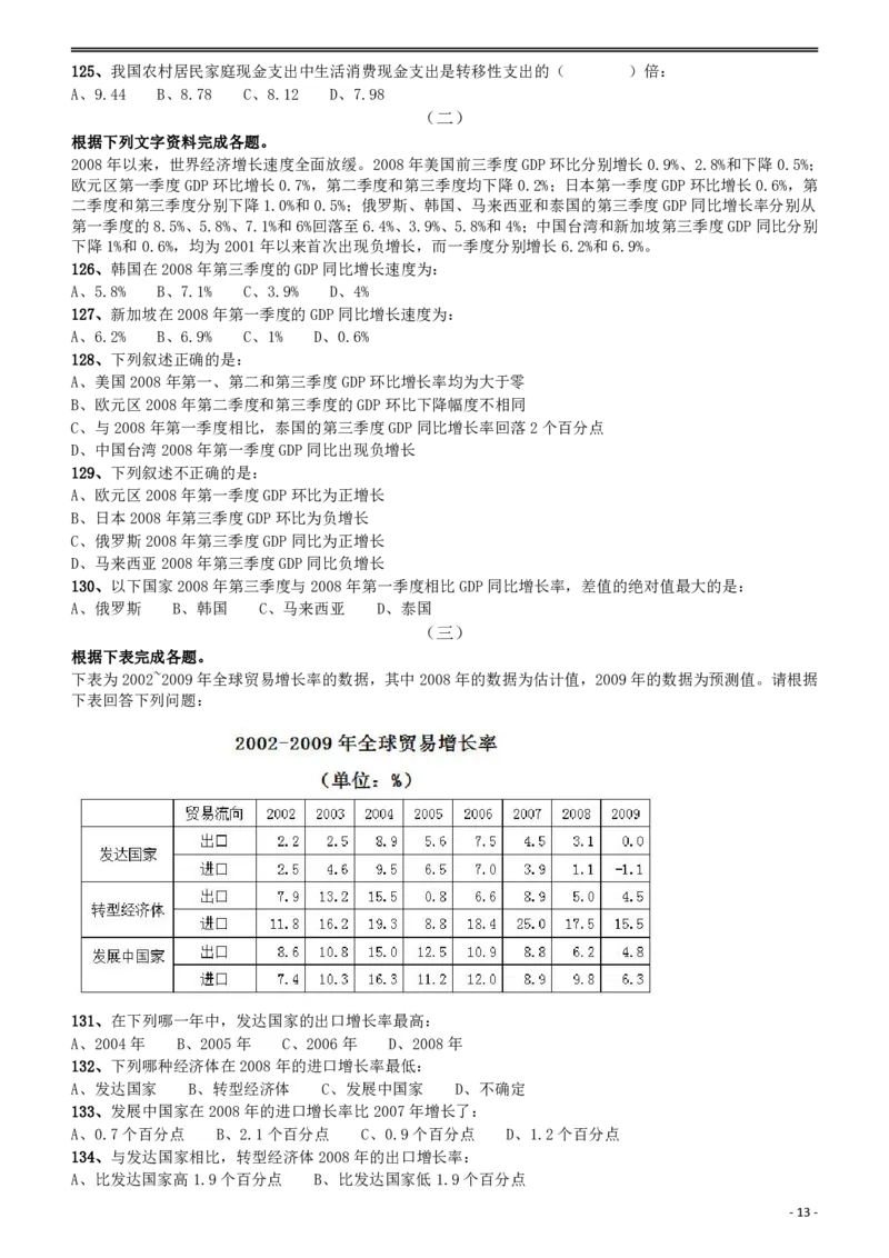 2009年贵州省公务员考试《行测》真题_34省+国考真题_34省考+国考pdf版推荐用这个版本_34省行测+申论真题pdf推荐用这个版本_贵州公务员考试真题pdf版_题目