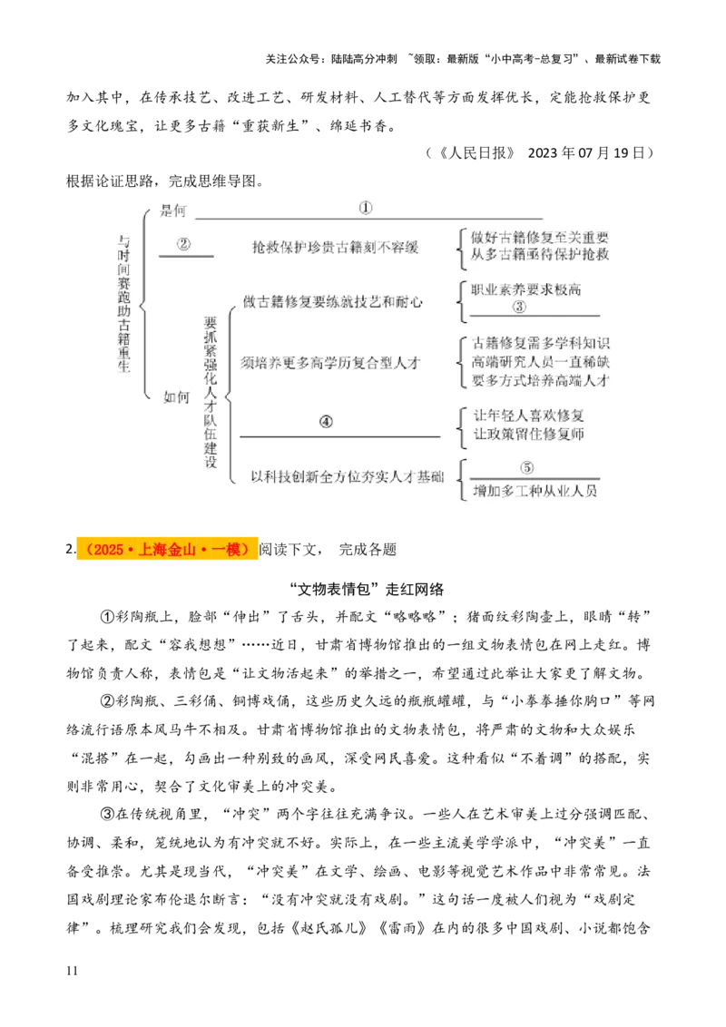模板09论证思路类题型（答题模板）原卷版_02中考总复习（2026版更新中）_01-语文-中考总复习_2025年中考资料_2025年中考语文答题方法模板