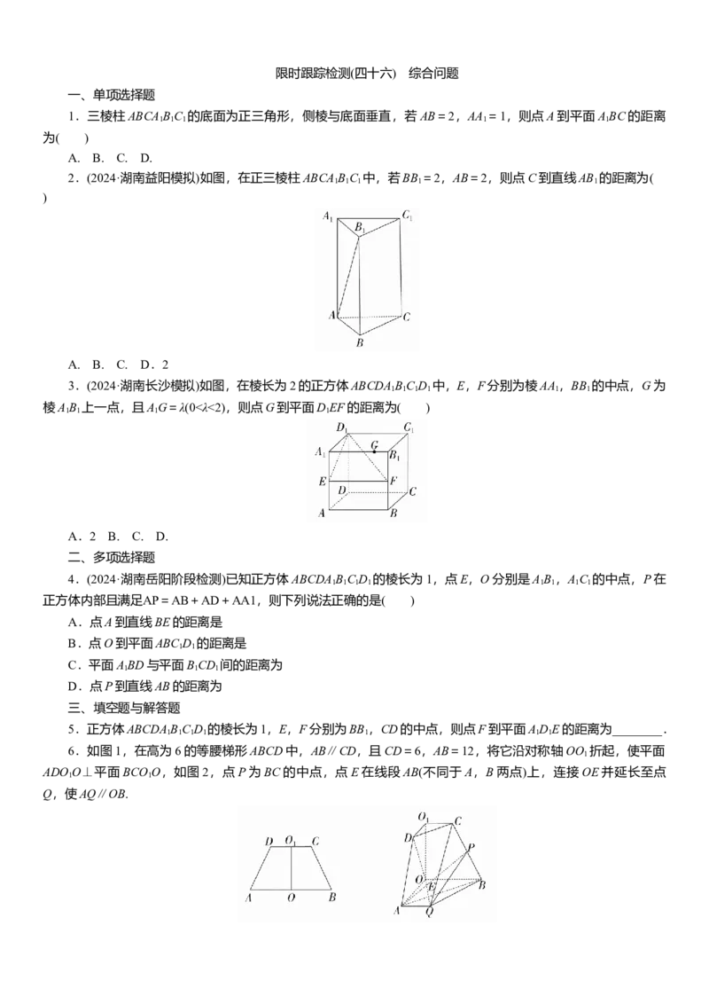 2025届高中数学一轮复习练习：第八章　限时跟踪检测(四十六)　综合问题（含解析）　_2.2025数学总复习_2025年新高考资料_一轮复习_第八章第6讲第3课时综合问题（课件+讲义+练习）