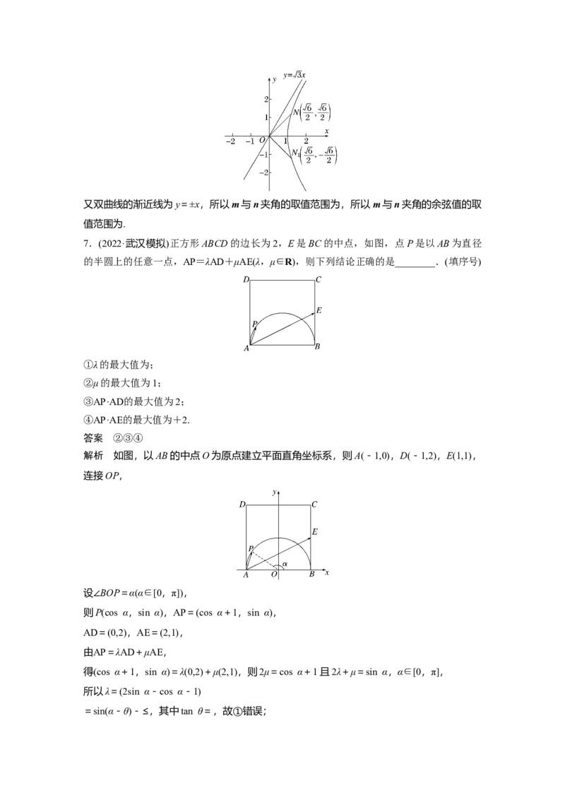 2023年高考数学二轮复习（全国版文）第1部分专题突破专题2微重点7　平面向量的最值与范围问题_2.2025数学总复习_赠品通用版（老高考）复习资料_二轮复习