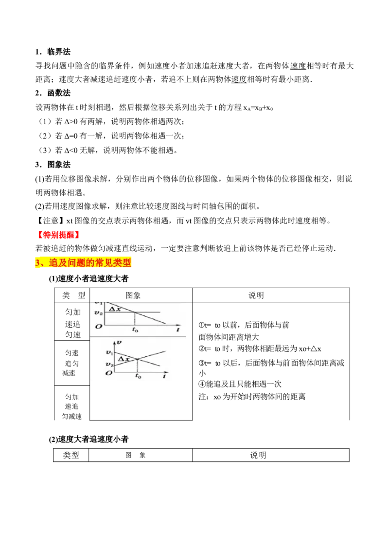 秘籍01运动图像问题和追及相遇问题（原卷版）_4.2025物理总复习_2024年新高考资料_5.2024三轮冲刺_备战2024年高考物理抢分秘籍（新高考通用）321489818