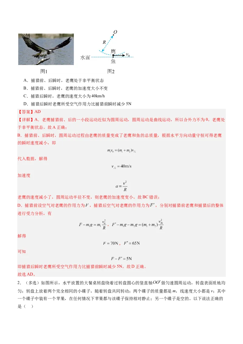 押全国卷20题：能量与动量（体育运动+经典模型）（解析版）_4.2025物理总复习_2024年新高考资料_5.2024三轮冲刺_备战2024年高考物理临考题号押题（新高考通用）324057615