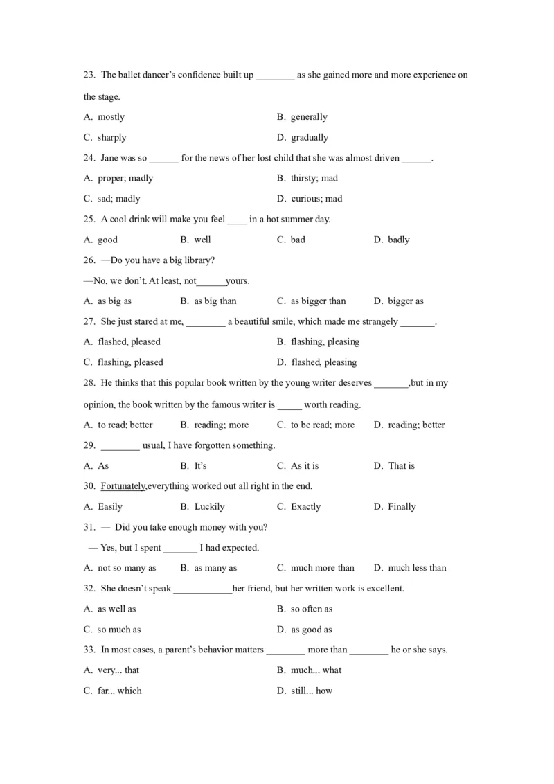 04形容词与副词(精练)-2024年高考英语一轮复习语法能力突破必备(PPT+复习卡+精练题)(通用版)_3.2025英语总复习_2024年新高考资料_1.2024一轮复习
