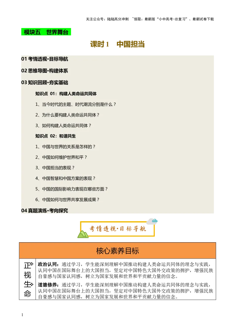 单元15中国担当（讲义）-2025年中考道德与法治二轮复习（全国通用）_02中考总复习（2026版更新中）_07-道法-中考总复习_2025中考复习资料_2025中考二轮课件ppt+讲义+练习道法_讲义