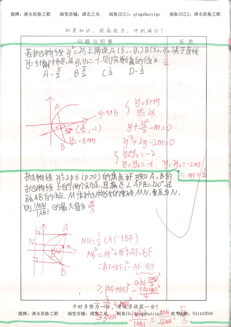 8.衡水中学高考积累与改错_高三数学（第4本）_117页_高中衡水学霸笔记_高中全部赠品_错题集高中九科_数学积累与改错