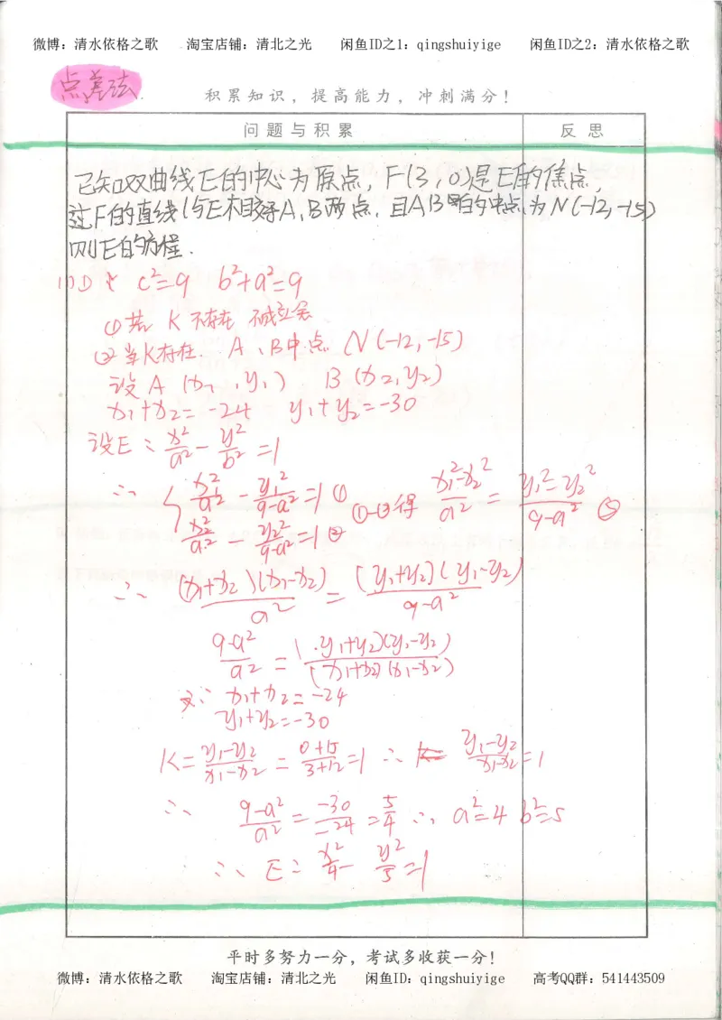 8.衡水中学高考积累与改错_高三数学（第4本）_117页_高中衡水学霸笔记_高中全部赠品_错题集高中九科_数学积累与改错