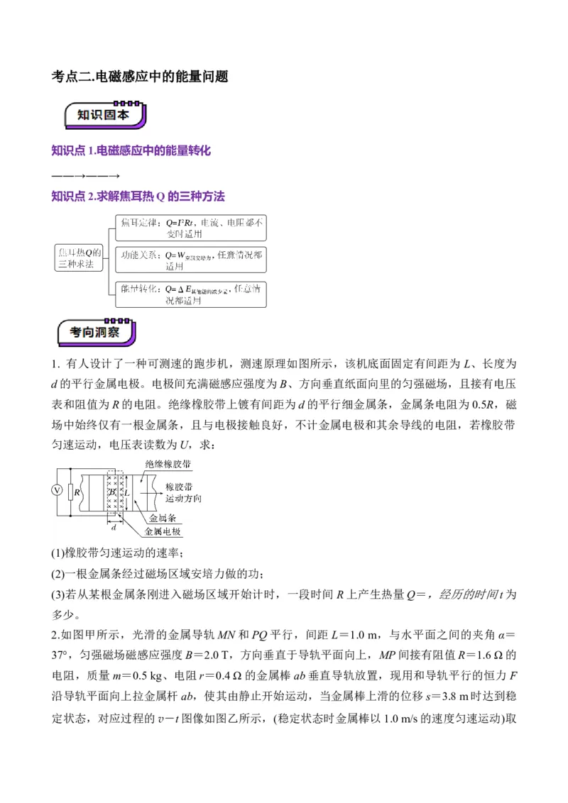 第55讲电磁感应中的动力学和能量问题（讲义）（原卷版）_4.2025物理总复习_2025年新高考资料_一轮复习_2025年高考物理一轮复习讲练测（新教材新高考）