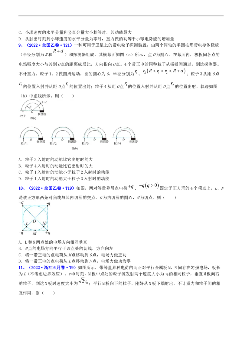 专题3.1电场的性质（练）-2023年高考物理二轮复习讲练测（新高考专用）（原卷版）_4.2025物理总复习_2023年新高复习资料_二轮复习_2023年高考物理二轮复习讲练测（新高考专用）