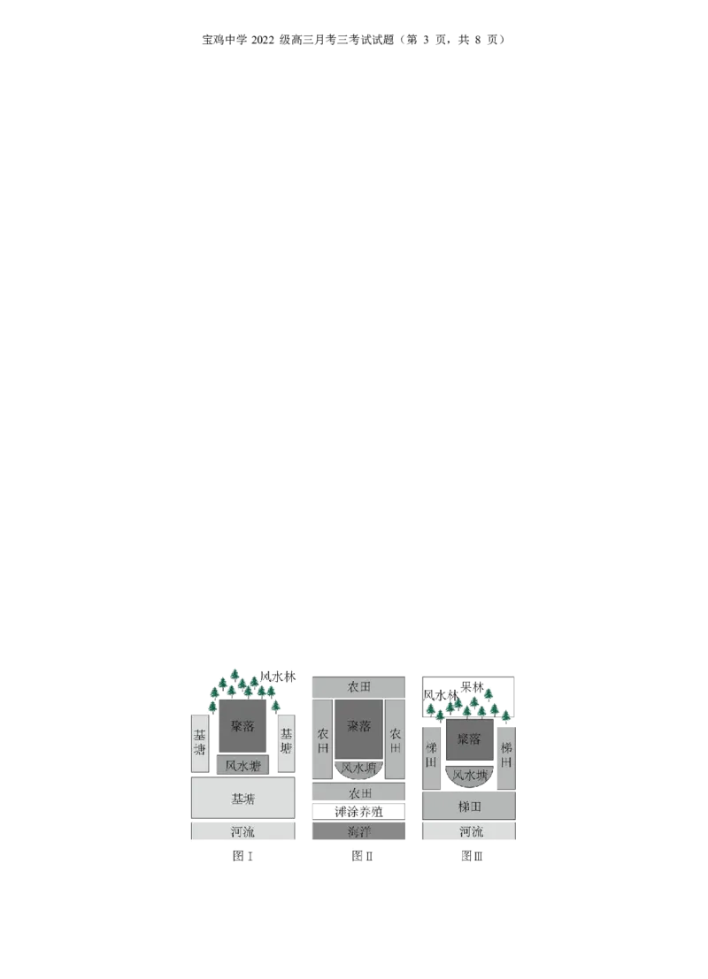 宝鸡中学2022级高三第一学期月考三考试试题-地理word_A1502026各地模拟卷（超值！）_12月_241202陕西省宝鸡市宝鸡中学2024-2025学年高三上学期12月月考