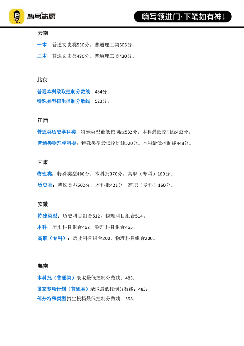 2024年全国31省市高考各批次分数线汇总_2025年4月最新发布2025年《全国31省各地》高考志愿填报（各省高校介绍+各省一分一段表+热门专业+避坑指南）