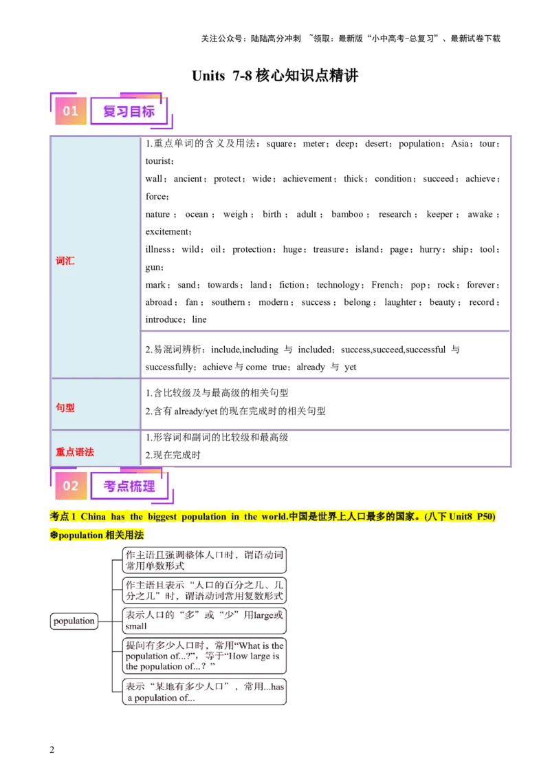 八下Units7-8（讲义）（学生版）_02中考总复习（2026版更新中）_03-英语-中考总复习_2024年中考复习资料_一轮复习_备战2024年中考英语一轮复习教材梳理