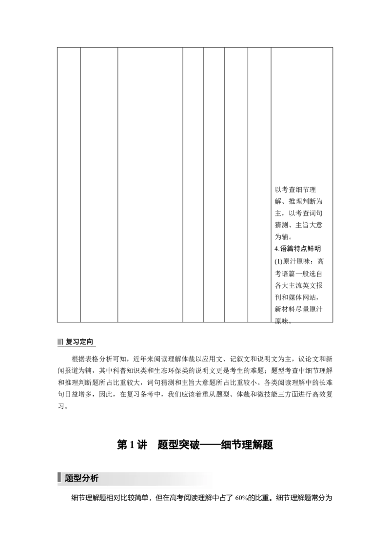2023年高考英语二轮复习（全国版）第1部分阅读理解与阅读七选五　专题1　第1讲　题型突破&mdash;&mdash;细节理解题_3.2025英语总复习_赠品通用版（老高考）复习资料_二轮复习
