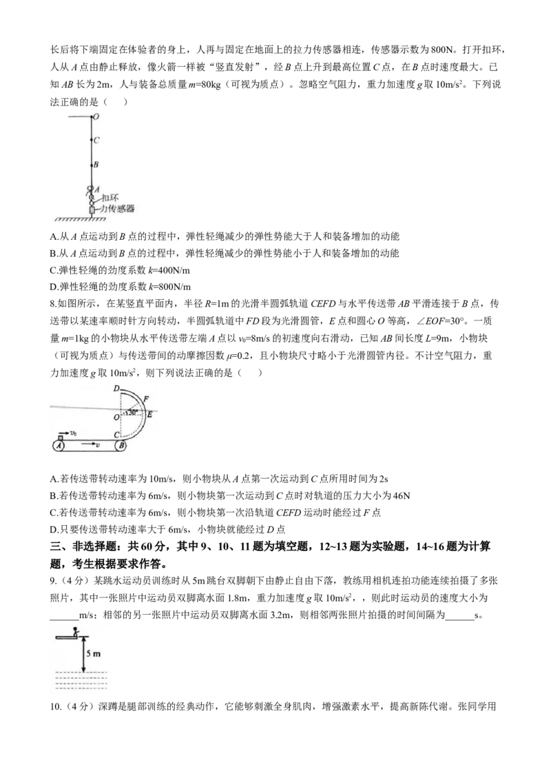 福建省龙岩市一级校联盟2024-2025学年高三上学期11月期中考试物理Word版含答案_A1502026各地模拟卷（超值！）_11月