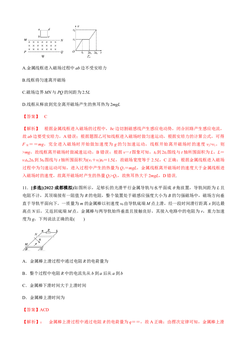 专题4.6电磁感应中的杆模型与框模型（解析版）_4.2025物理总复习_2023年新高复习资料_二轮复习_2023届高考物理二、三轮复习总攻略290387341