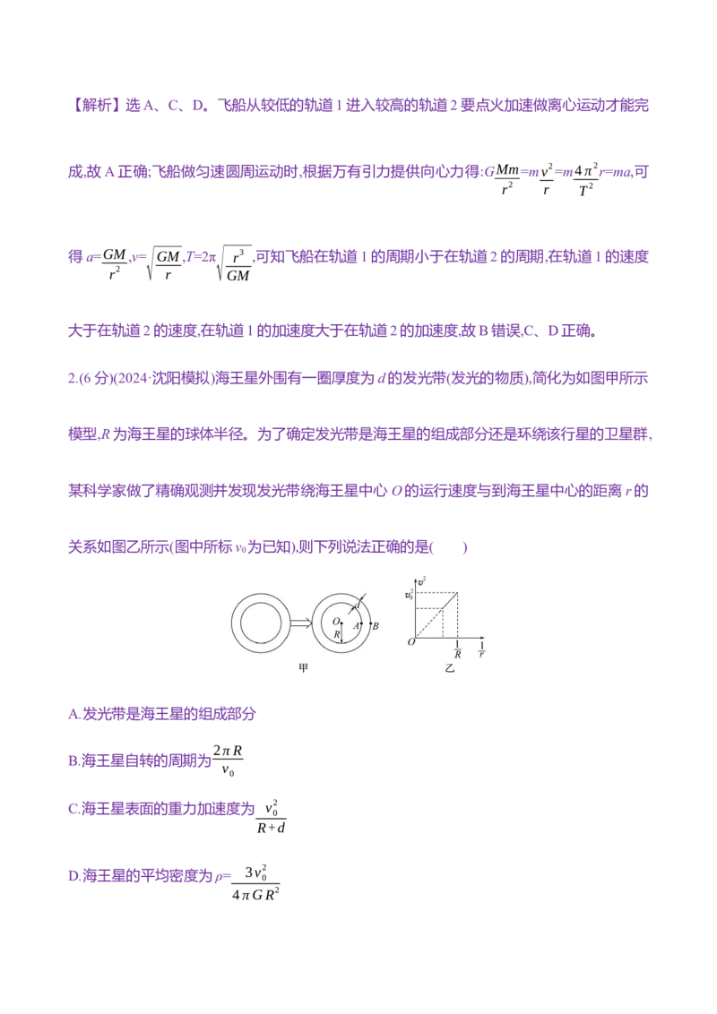 十六：人造卫星宇宙速度（含解析）_4.2025物理总复习_2025年新高考资料_专项复习_2025新高考物理核心素养测评（含解析）（完结）