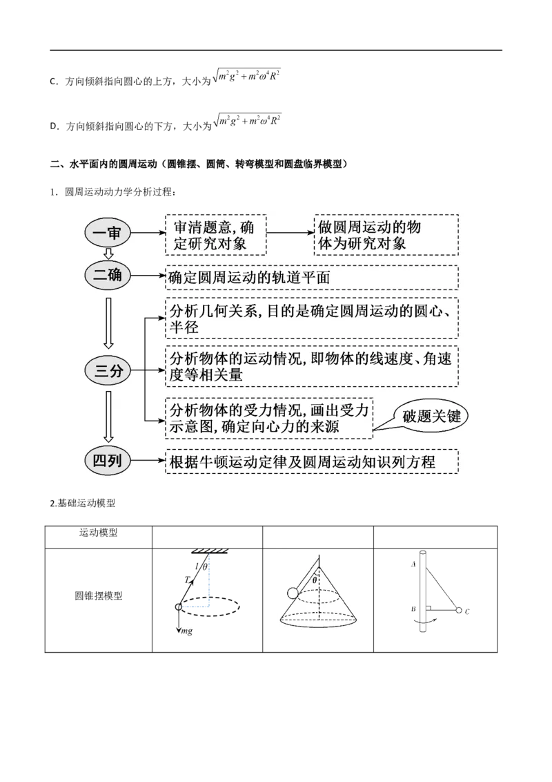 专题24圆周运动基本物理量、水平面内的圆周运动、离心现象（原卷版）_4.2025物理总复习_2023年新高复习资料_一轮复习_2023届高三物理一轮复习多维度导学与分层专练
