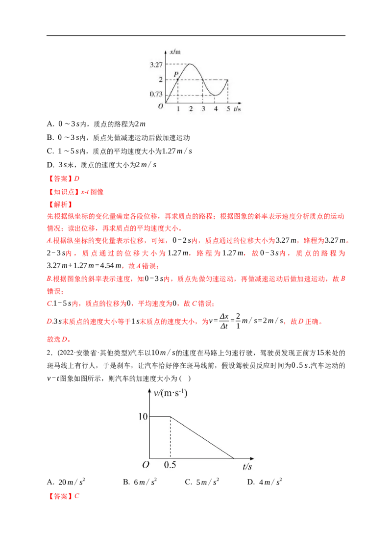 第03练运动图像及追及、相遇问题（解析版）_4.2025物理总复习_2023年新高复习资料_一轮复习_2023年高考物理一轮复习小题多维练（新高考专用）_第一章直线运动