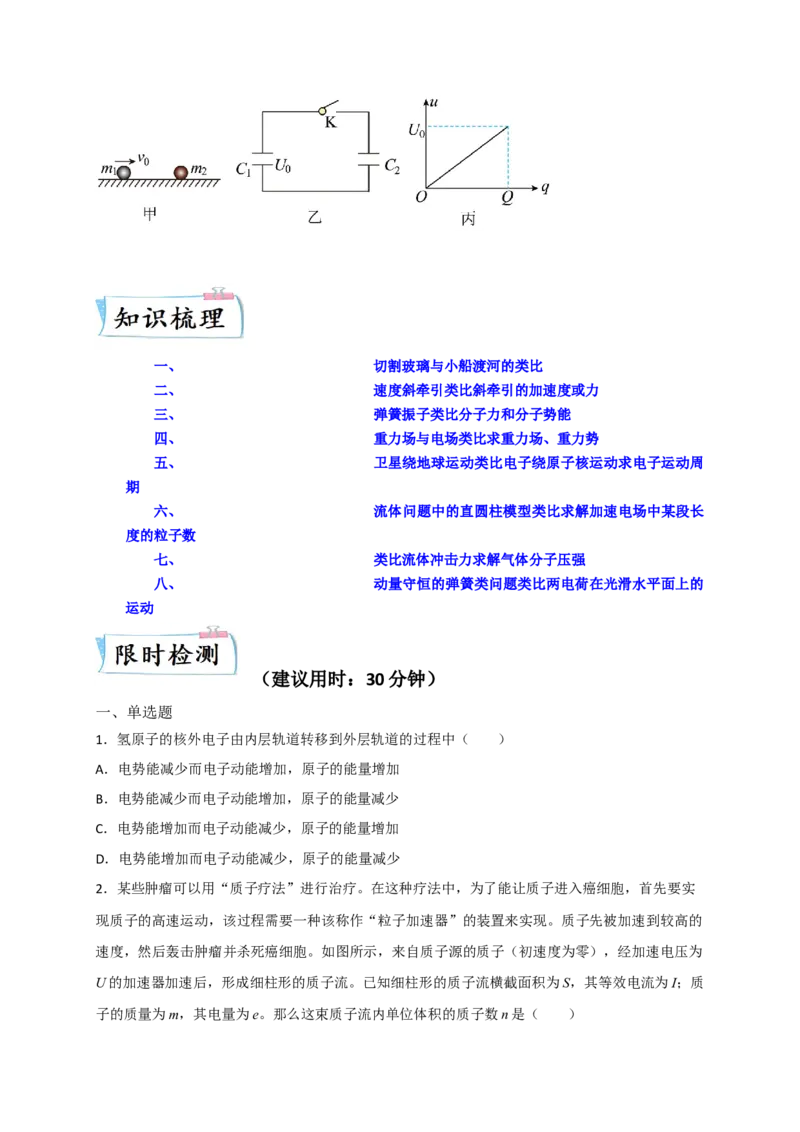 热点06类比法-2023年高考物理热点&middot;重点&middot;难点专练（全国通用）（原卷版）_4.2025物理总复习_赠品通用版（老高考）复习资料_专项复习