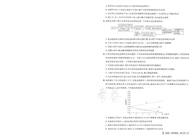 2026版金考卷&middot;百校联盟高考领航卷生物（全国单选版）-A4_2026版金考卷&middot;百校联盟高考领航卷（全科）_2026版金考卷&middot;百校联盟高考领航卷生物（单选+不定项）