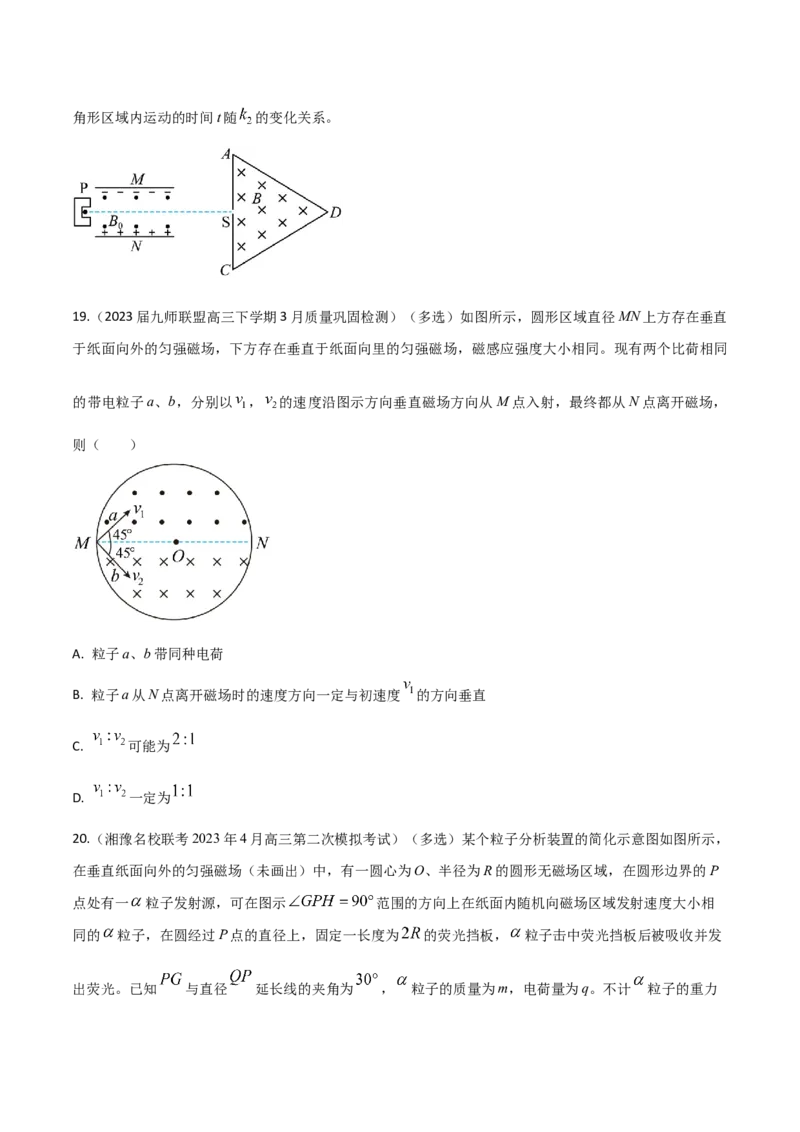 秘籍17磁场中的热点问题-备战2023年高考物理抢分秘籍（新高考专用）（原卷版）_4.2025物理总复习_2023年新高复习资料_备战2023年高考物理抢分秘籍（新高考专用）