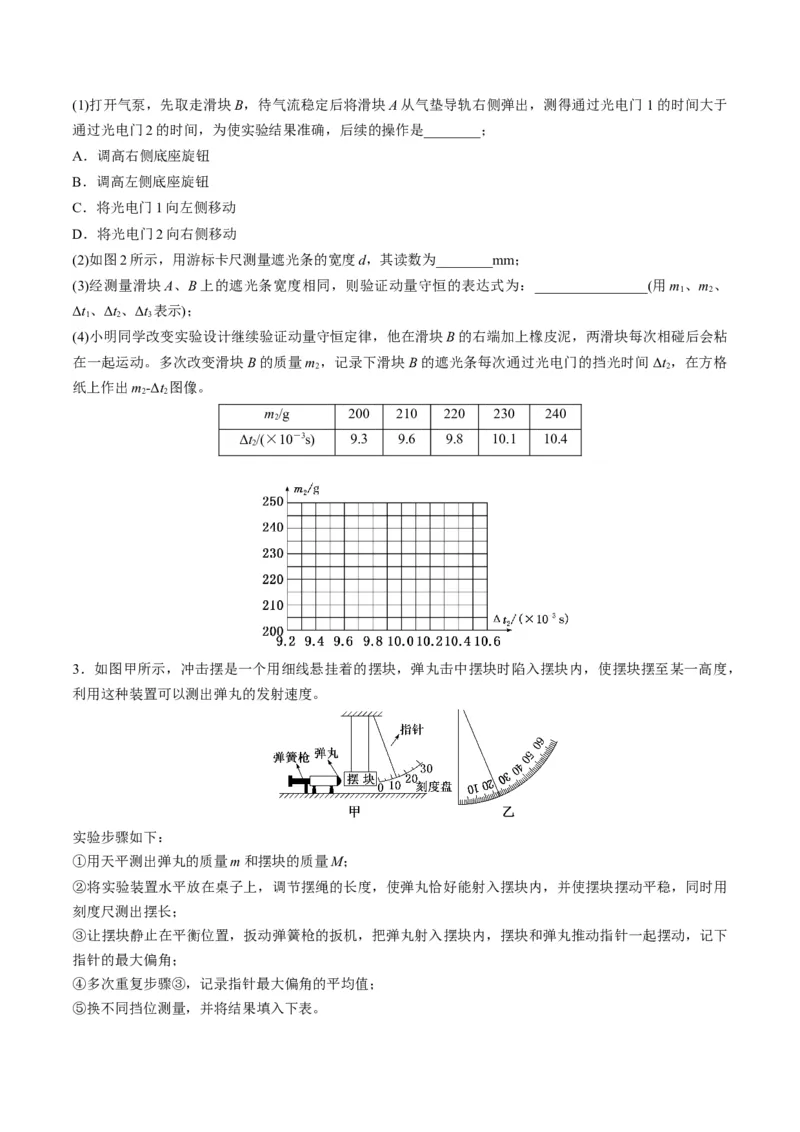 第29讲实验：验证动量守恒定律（讲义）（原卷版）_4.2025物理总复习_2025年新高考资料_一轮复习_2025年高考物理一轮复习讲练测（新教材新高考）