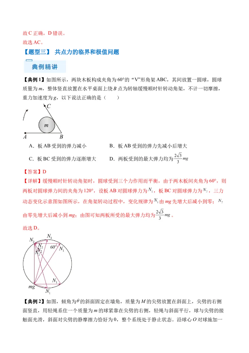 秘籍02共点力的静态平衡、动态平衡、临界和极值问题、整体法和隔离法-备战2024年高考物理抢分秘籍（解析版）_4.2025物理总复习_2024年新高考资料_5.2024三轮冲刺