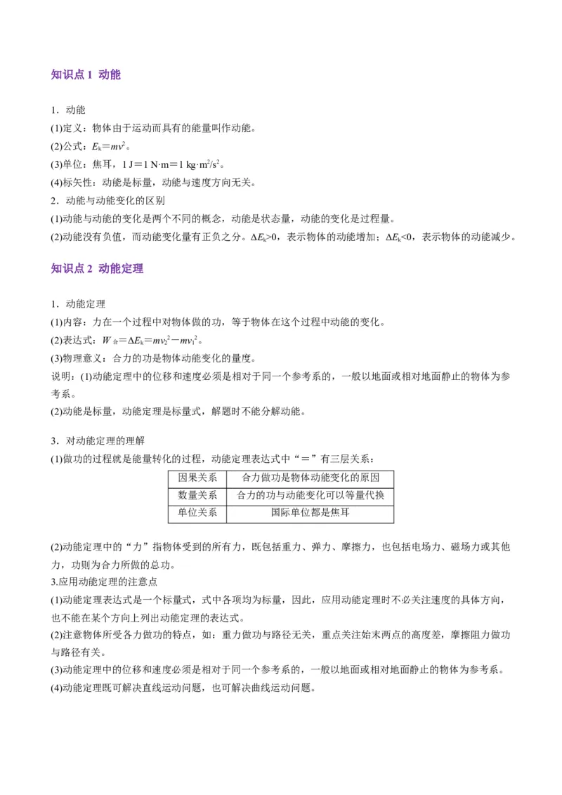 第20讲动能定理的理解及应用（讲义）（解析版）_4.2025物理总复习_2025年新高考资料_一轮复习_2025年高考物理一轮复习讲练测（新教材新高考）