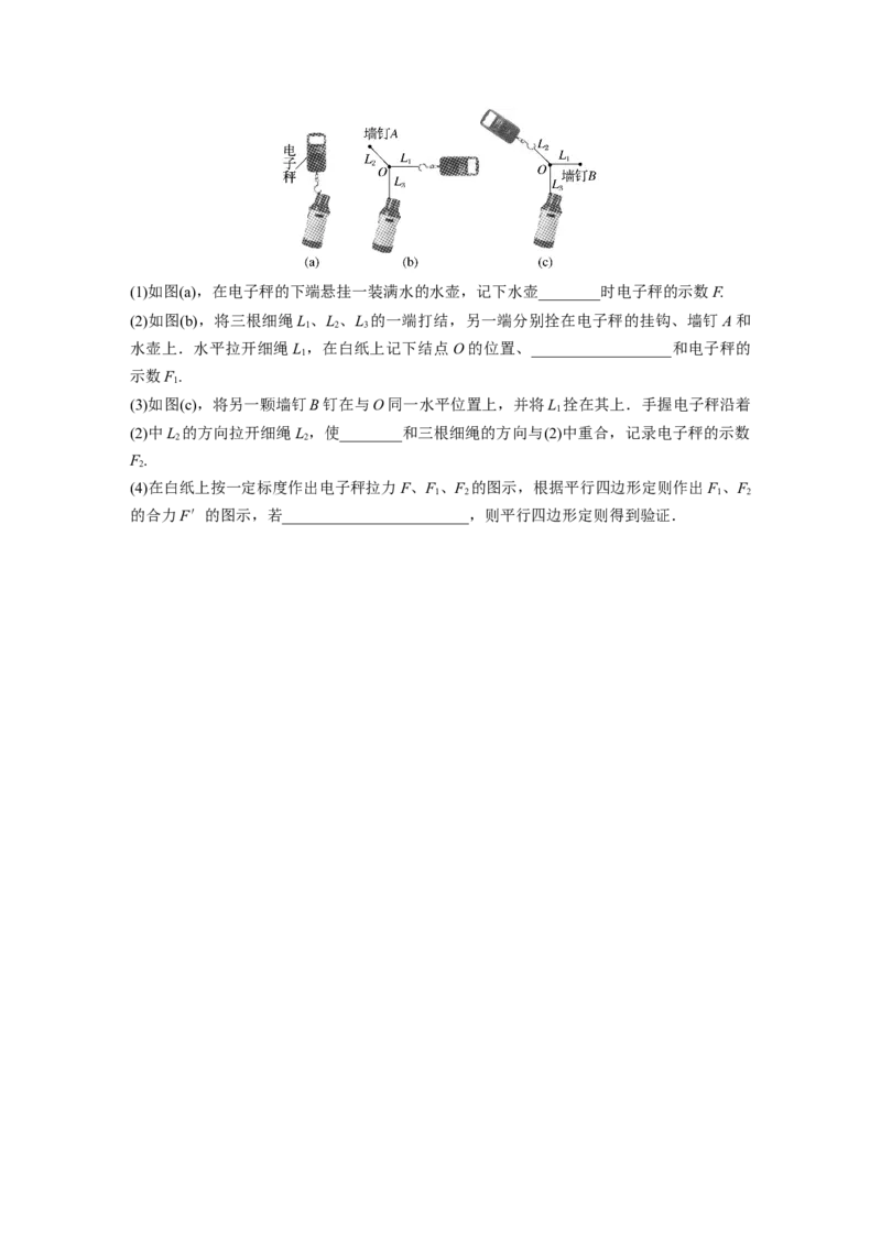 第2章实验3　探究两个互成角度的力的合成规律_4.2025物理总复习_2024年新高考资料_1.2024一轮复习_2024年高考物理一轮复习讲义（新人教版）_学生版在此文件夹_一轮复习85练