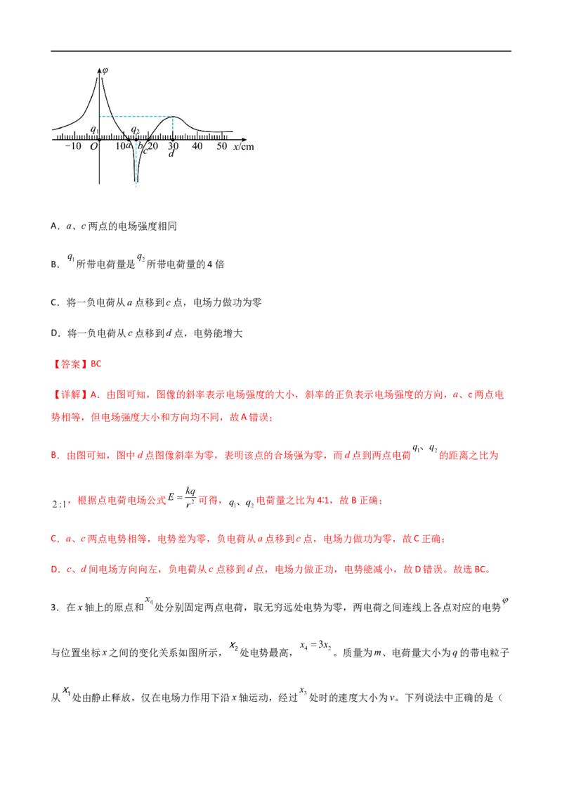 专题45电场中的&phi;-x、Ep-x、E-x三类图像（解析版）_4.2025物理总复习_2023年新高复习资料_一轮复习_2023届高三物理一轮复习多维度导学与分层专练