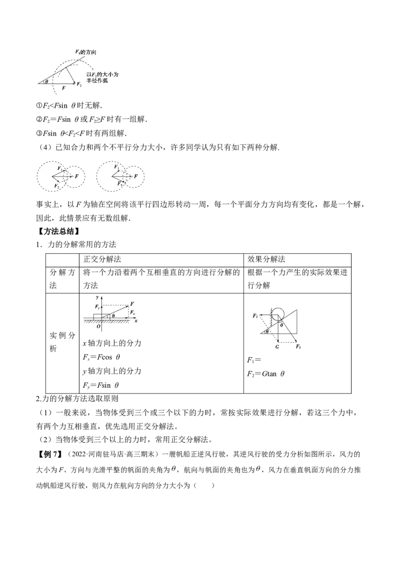 专题2.1　重力　弹力　摩擦力力的合成和分解讲&mdash;&mdash;2023年高考物理一轮复习讲练测（新教材新高考通用）（原卷版）_4.2025物理总复习_2023年新高复习资料_一轮复习