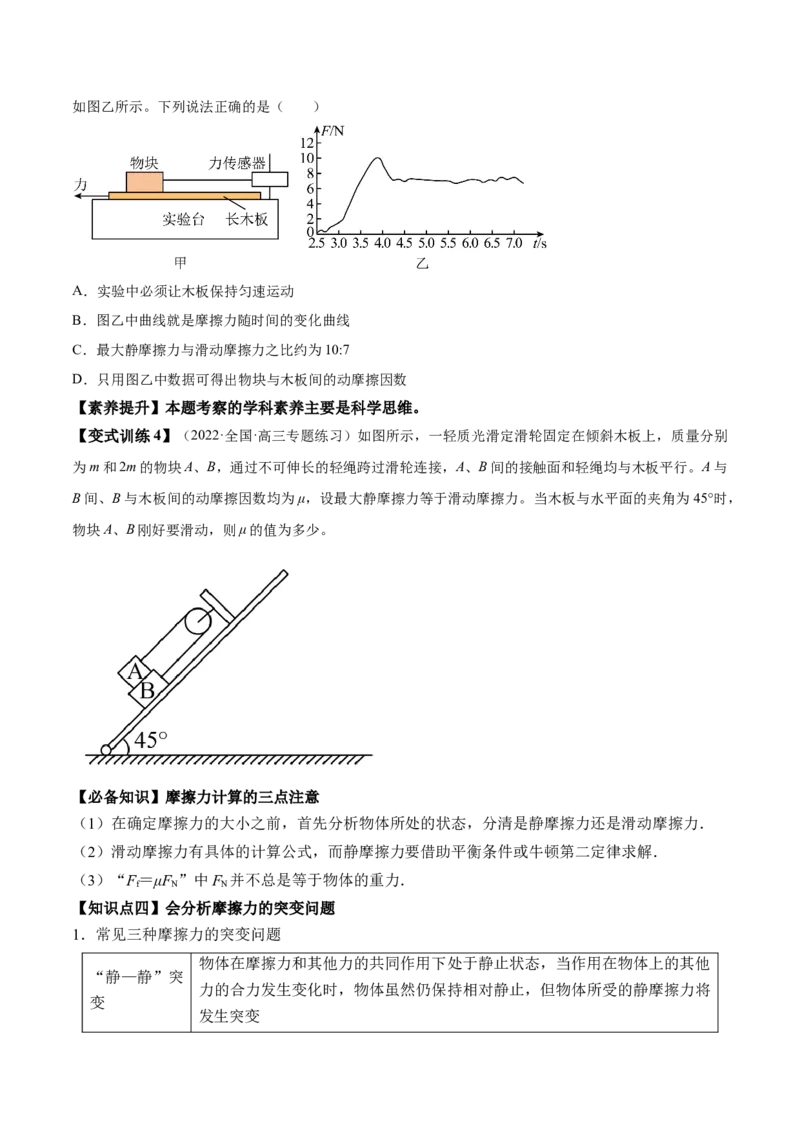 专题2.1　重力　弹力　摩擦力力的合成和分解讲&mdash;&mdash;2023年高考物理一轮复习讲练测（新教材新高考通用）（原卷版）_4.2025物理总复习_2023年新高复习资料_一轮复习