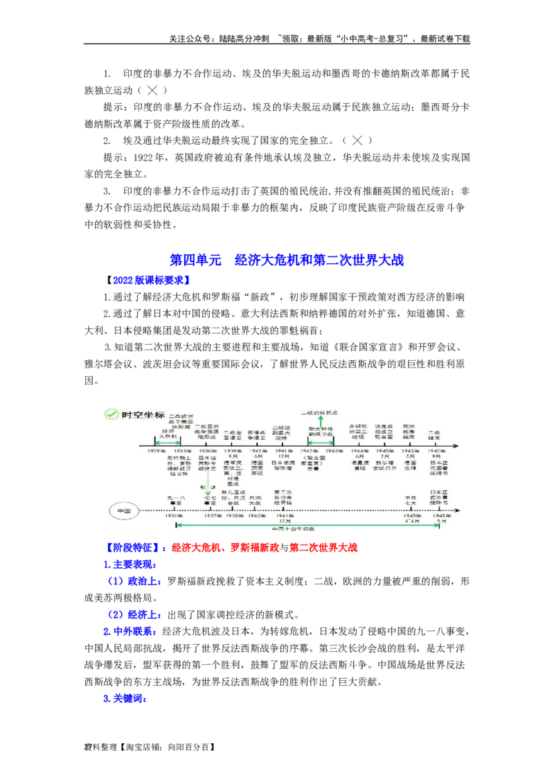 九年级历史下册-背诵秘笈2024年中考历史复习6册教材常考知识点集锦（部编版）_02中考总复习（2026版更新中）_06-历史-中考总复习_2024年中考复习资料_专项复习资料