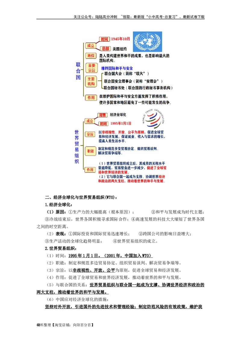 九年级历史下册-背诵秘笈2024年中考历史复习6册教材常考知识点集锦（部编版）_02中考总复习（2026版更新中）_06-历史-中考总复习_2024年中考复习资料_专项复习资料