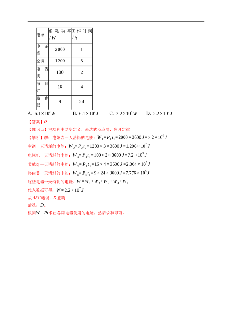 第01练　电路的基本概念及电路分析（解析版）_4.2025物理总复习_2023年新高复习资料_一轮复习_2023年高考物理一轮复习小题多维练（新高考专用）_第九章　恒定电流