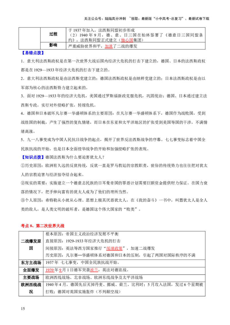 主题13+现代世界（历史时空+热词背诵+考点梳理+素养导向+命题预测）-2025年中考历史一轮知识点梳理_02中考总复习（2026版更新中）_06-历史-中考总复习_2025年中考复习资料