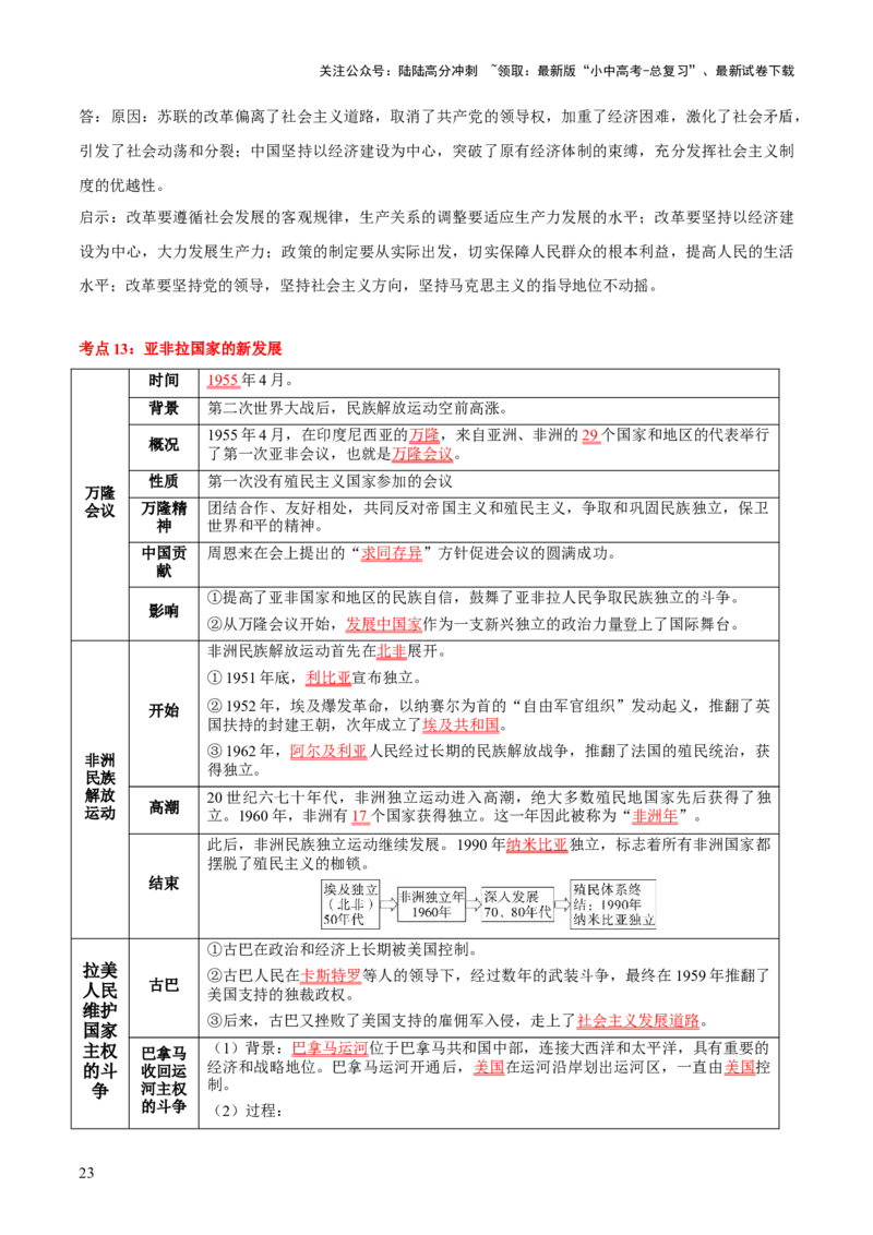 主题13+现代世界（历史时空+热词背诵+考点梳理+素养导向+命题预测）-2025年中考历史一轮知识点梳理_02中考总复习（2026版更新中）_06-历史-中考总复习_2025年中考复习资料