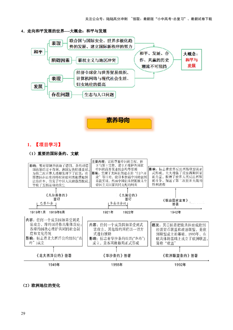 主题13+现代世界（历史时空+热词背诵+考点梳理+素养导向+命题预测）-2025年中考历史一轮知识点梳理_02中考总复习（2026版更新中）_06-历史-中考总复习_2025年中考复习资料