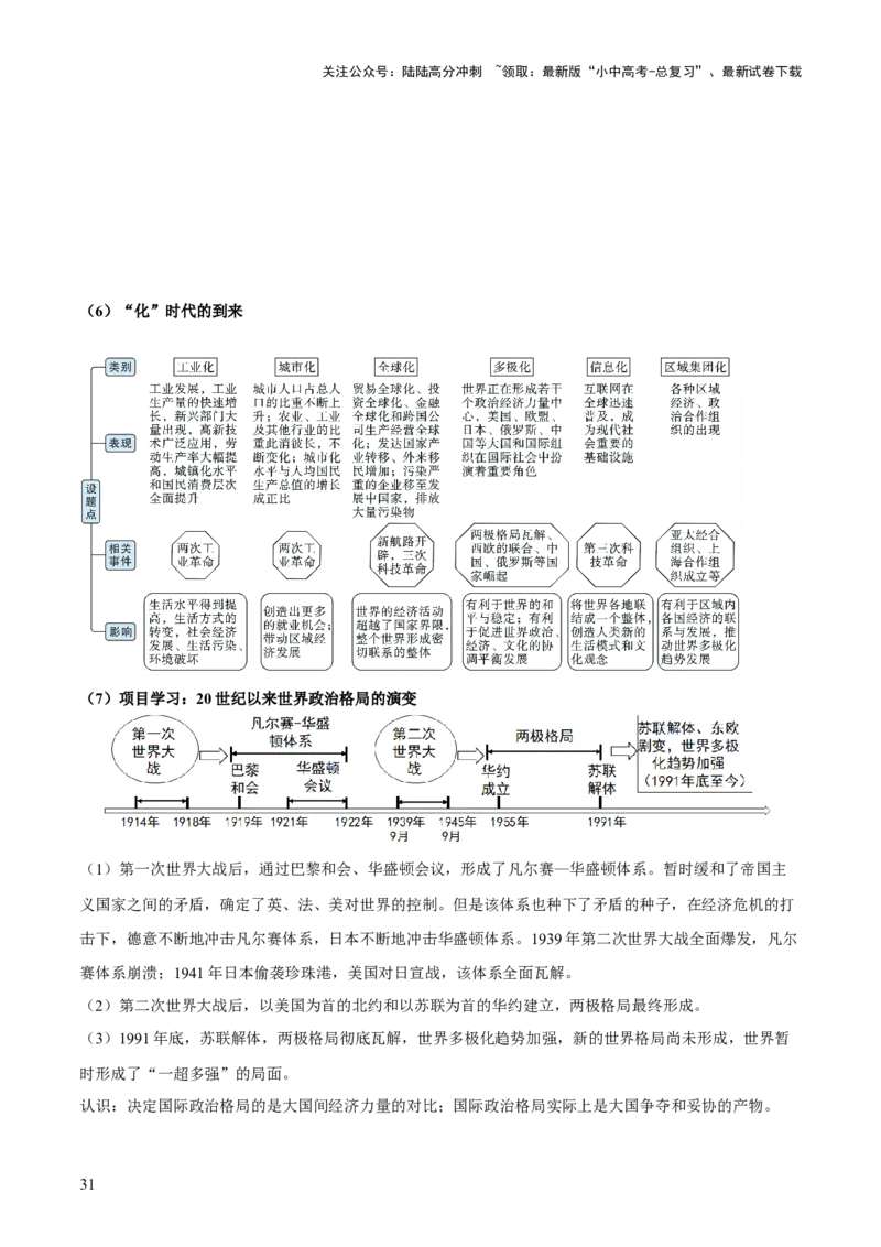 主题13+现代世界（历史时空+热词背诵+考点梳理+素养导向+命题预测）-2025年中考历史一轮知识点梳理_02中考总复习（2026版更新中）_06-历史-中考总复习_2025年中考复习资料