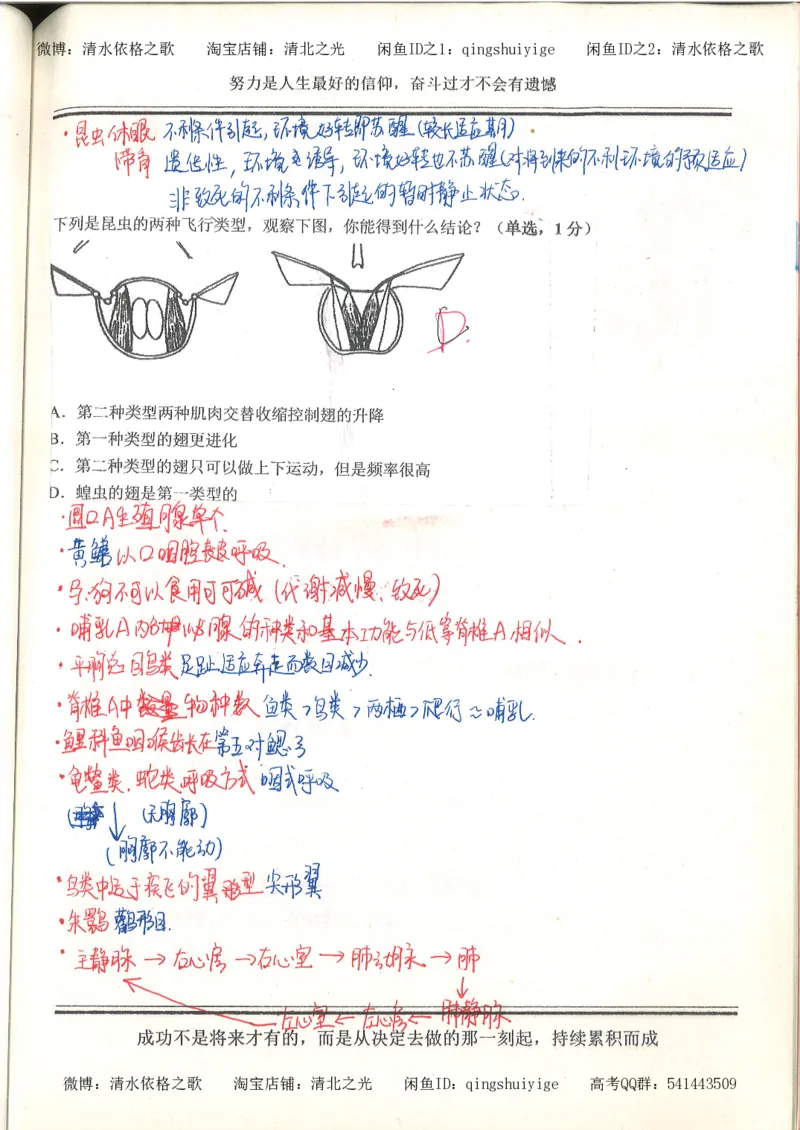 7.衡水中学高考积累与改错_高三生物奥赛（第3本）_93页_高中衡水学霸笔记_高中全部赠品_错题集高中九科_生物积累与改错